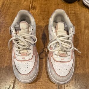 Nike Kids' Air Force 1 Shoes - White and Pink